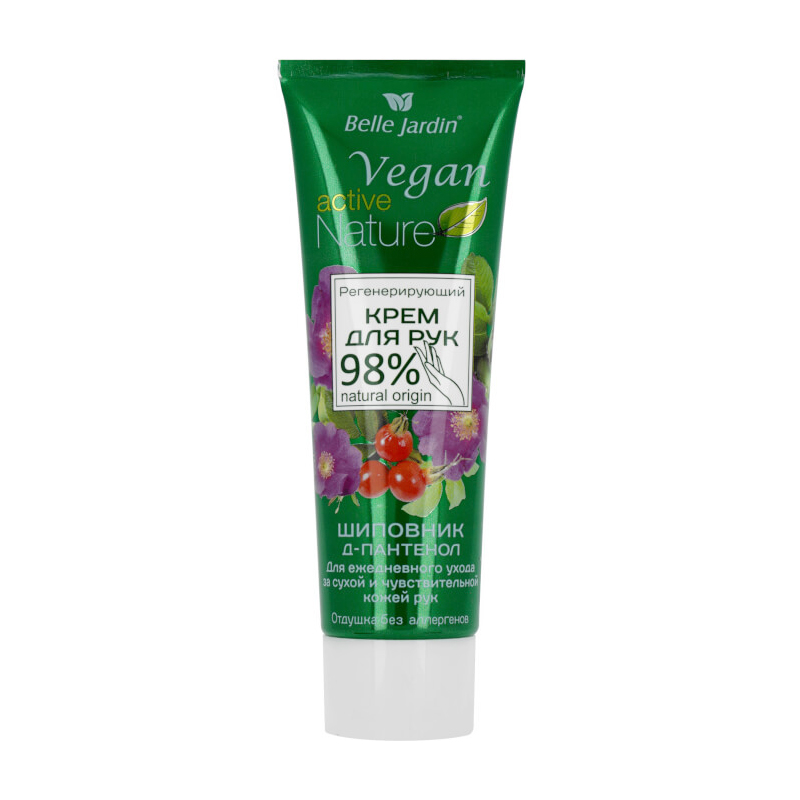 Регенерувальний крем для рук Belle Jardin Vegan Active Nature Шипшина та Д-пантенол, 85 мл